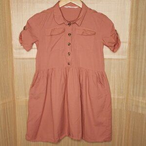 H&M girls Short Sleeve Pink Lagan Dress 10